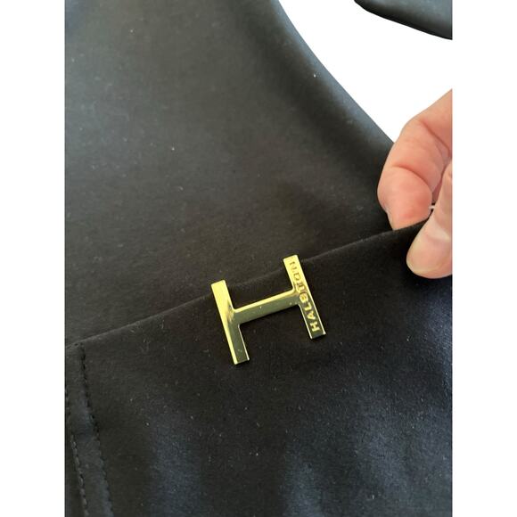 HALSTON PATCH POCKET KNIT LONG SLEEVE MINI DRESS NWT SIZE SMALL - Picture 4 of 8